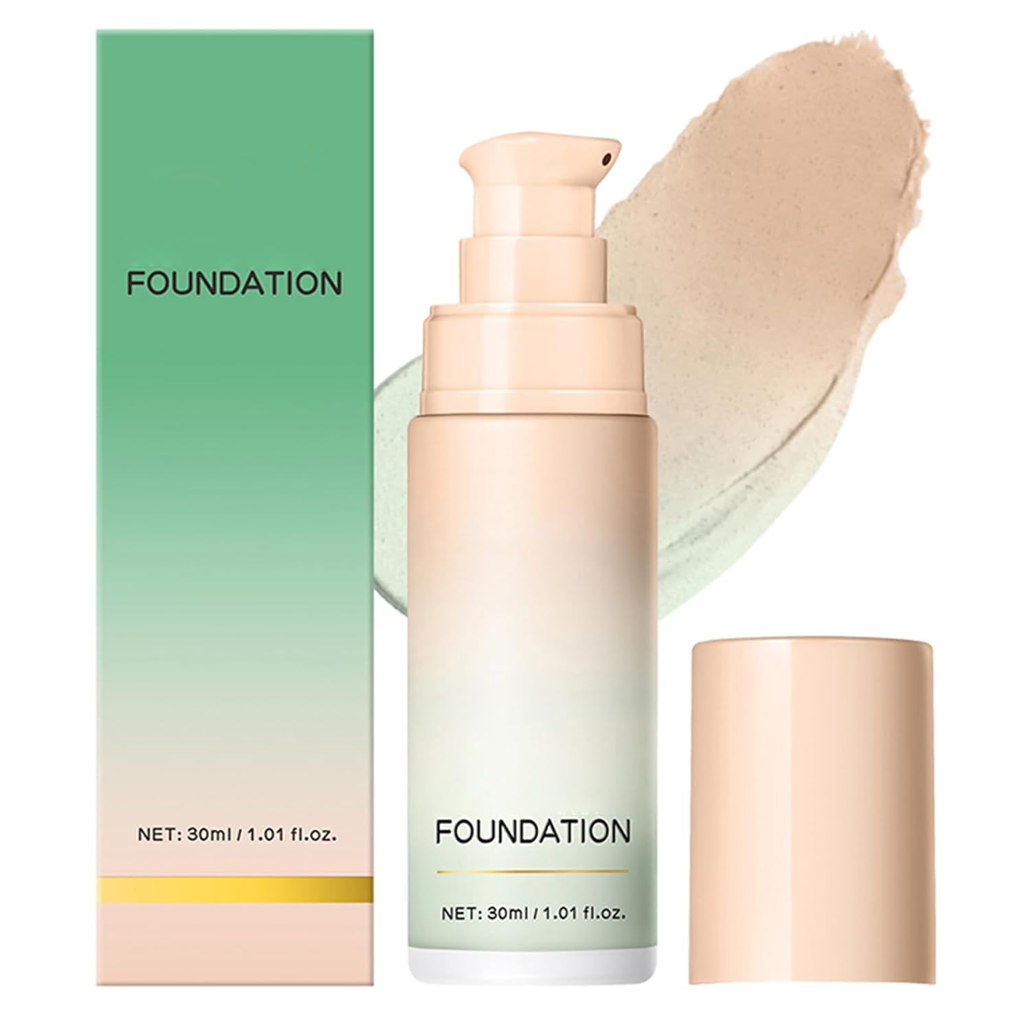 Green Color Changing Foundation, Color Correcting CC Cream with Centella, Even Red Skin Tone, Lightweight Non-Greasy, Hydrating, Sheer Coverage, Multiuse Face Concealer with Natural Finish