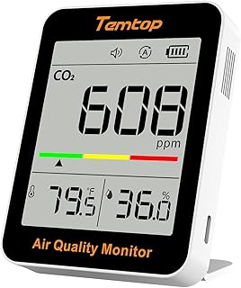 Temtop CO2 Monitor Indoor air Quality Monitor Portable CO2 Meter, CO2, Temperature, Humidity Home, Office or School