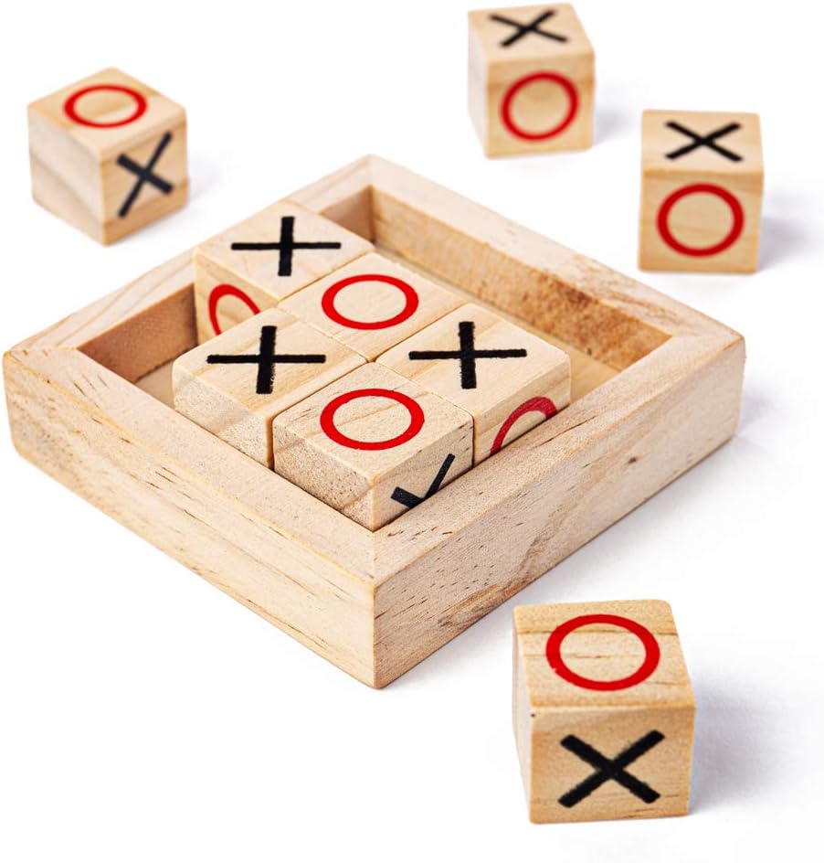 Bigjigs Toys Mini Noughts & Crosses - Wooden Games, Stocking Fillers