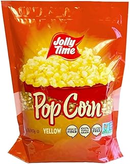 Jolly Time Unpopped Yellow Pop Corn Kernels, Stand Up Resealable Bag, 2 Pound (Pack of 6)