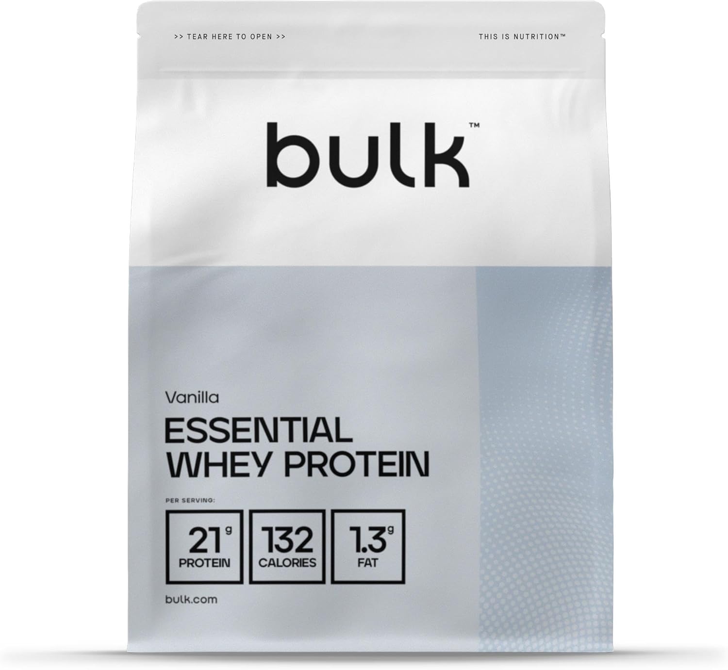 Bulk Essential Whey Protein Powder, Whey, Vanilla Flavour, 1kg, 28 Servings, Smooth and Creamy, Great for Shakes, Smoothies and Baking, Packaging May Vary