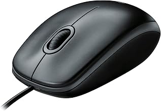 Logitech B100 Corded Mouse, Wired USB Mouse for Computers and Laptops, Right or Left Hand Use - Black
