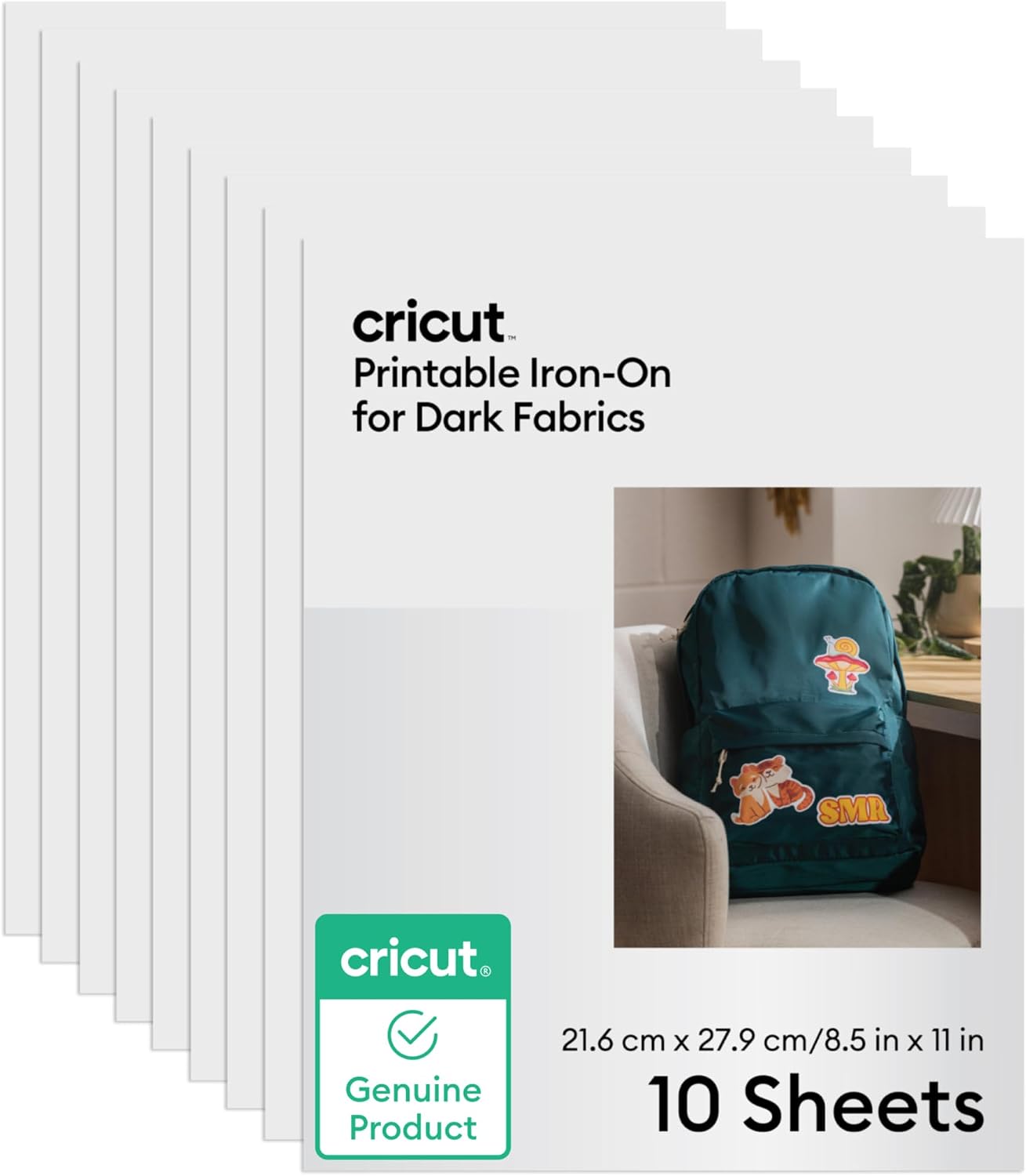 Cricut Printable Heat Transfer Vinyl | 10 Sheets | A4 | Waterproof HTV Iron-On Paper for Inkjet Printers | Compatible for Dark Fabrics