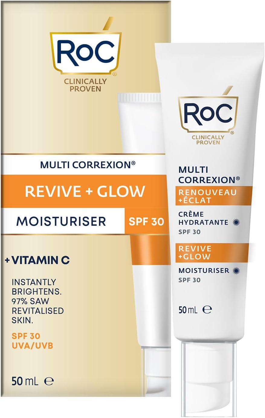 RoC Multi Correxion Revive + Glow Moisturiser SPF 30 | Light Face Cream with Vitamin C | 50 ml