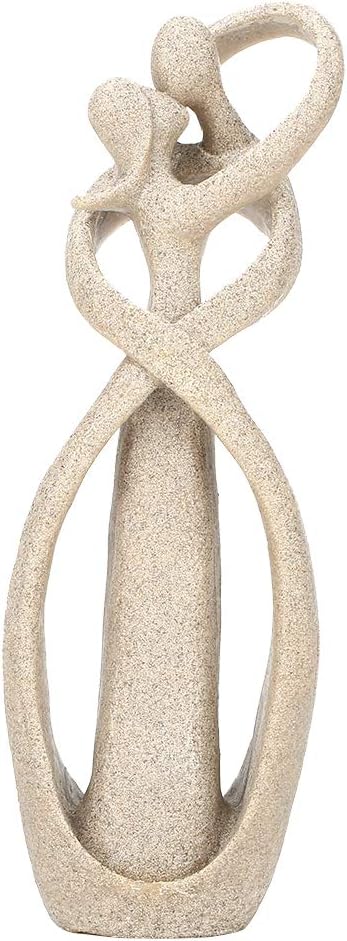 Genericer Sandstone Statue，Handmade Sandstone Kiss Lovers Couple Statue Sculpture Carved Figurine Art Craft Decoration Statues