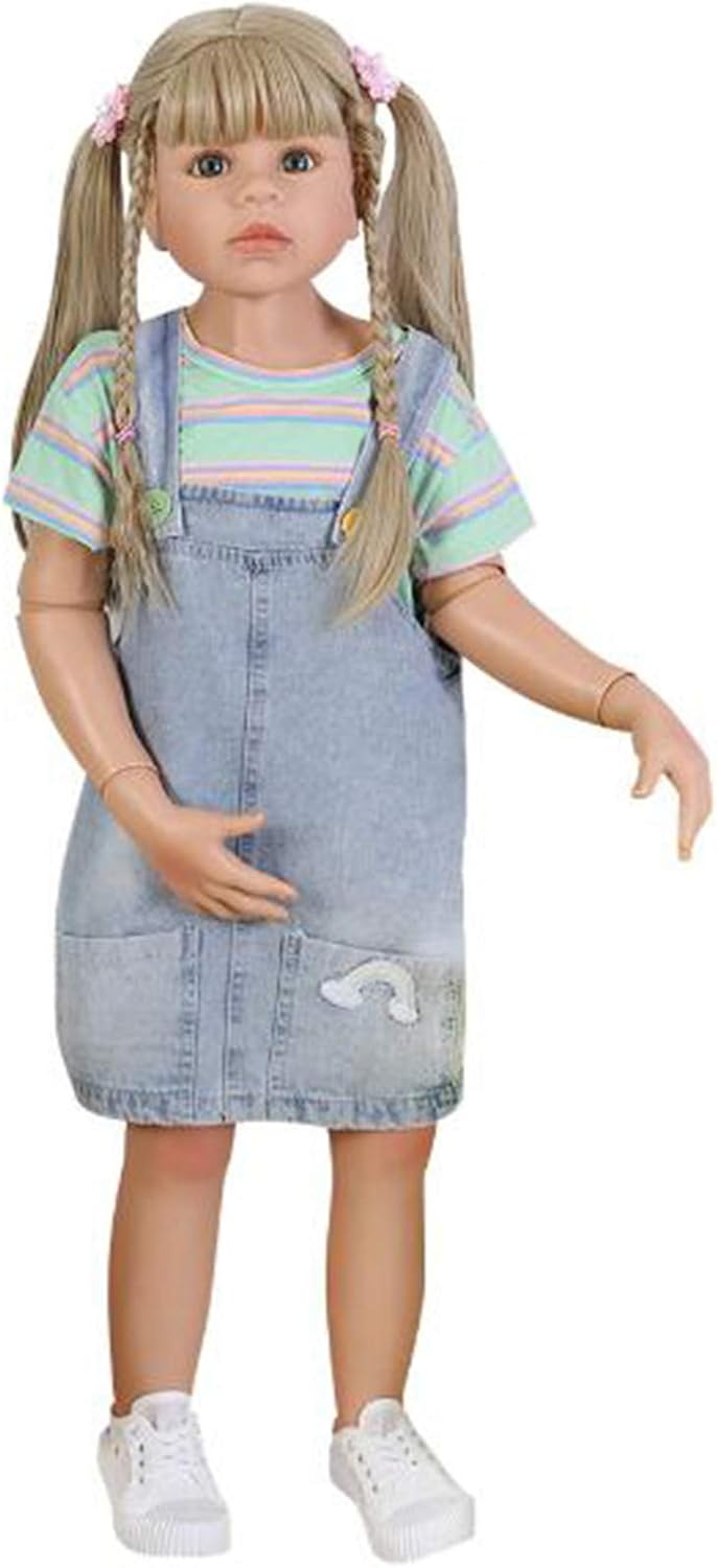 SHHYD 98CM Real Baby Dress Toddler Baby Girl Original Masterpiece Doll 3-4Years Oldmodel Ball Jointed Body Doll Collectibles