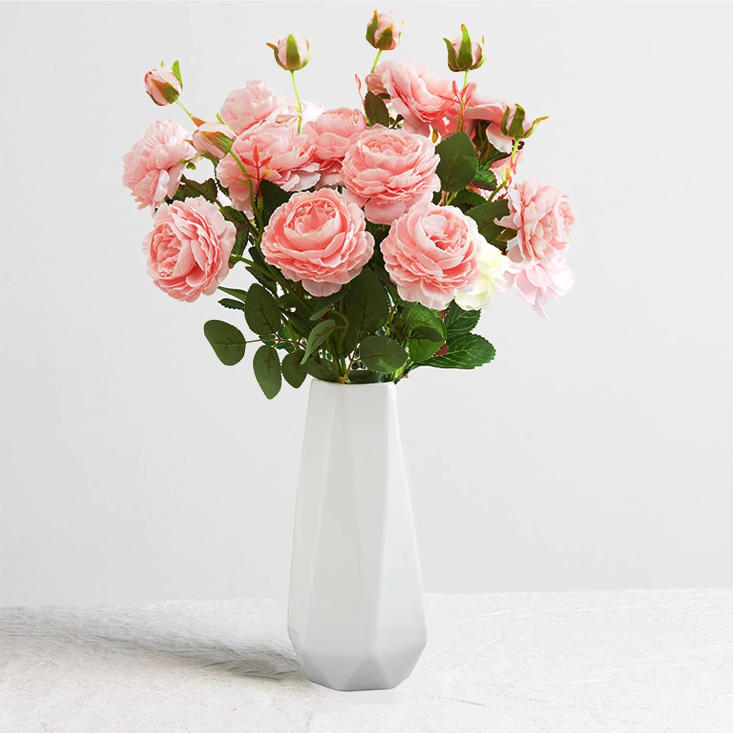 Ceramic Vase, 7.4 Inch for Pampas Calla Lily Tulip, Flower Vase Minimalism Style for Modern Table Shelf Home Decor, Fit for Housewarming, Weddings, Birthday, Christmas, Thanksgiving, New Year
