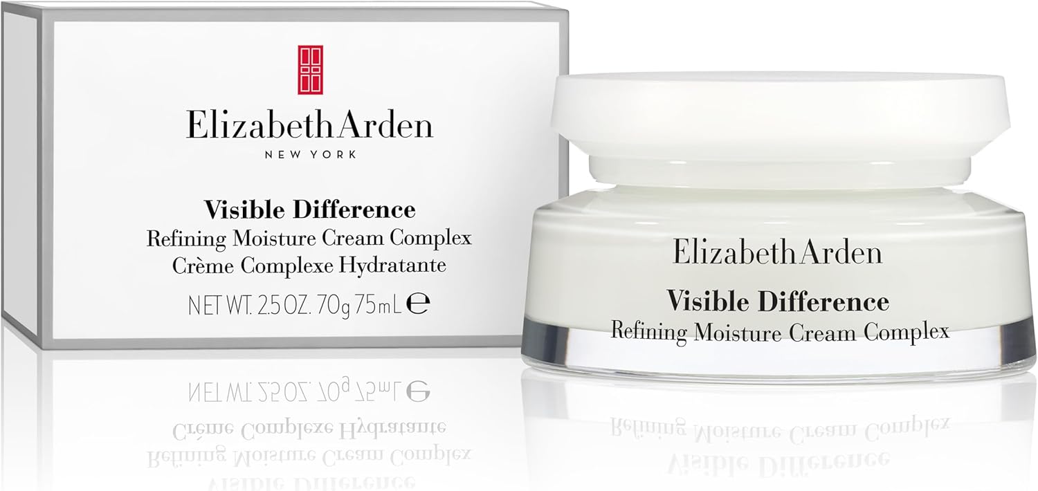 Elizabeth Arden Visible Difference Refining Moisture Cream Complex for Face, 75ml, Rich Emollient Formula, for Anti-Ageing & Tired Skin, Unisex