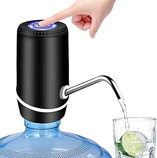 5 Gallon Water Dispenser, Electric Water Bottle Pump with Switch and USB Charging, Portable Automatic Water Dispenser Pump for Camping, Travel, Home, Kitchen, Office