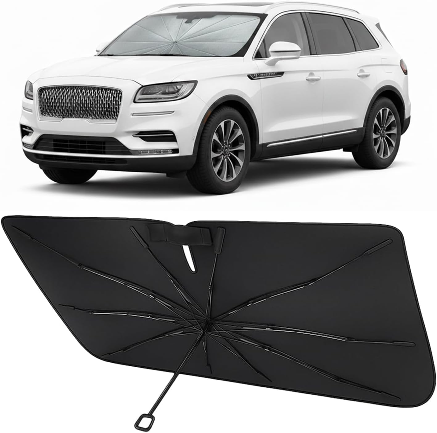 Custom Fit 2024-2026 Lincoln Nautilus Windshield Sun Shade Umbrella