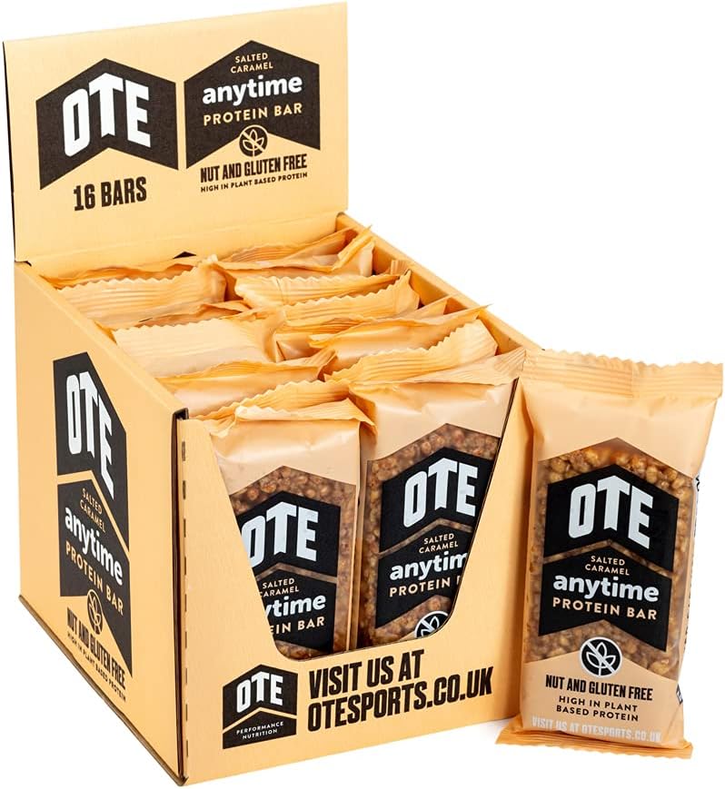 OTE Anytime Protein Bars - Low Calorie Protein Snack with Plant Based Protein - Suitable for Vegetarians - Post Workout Recovery - Box of 16