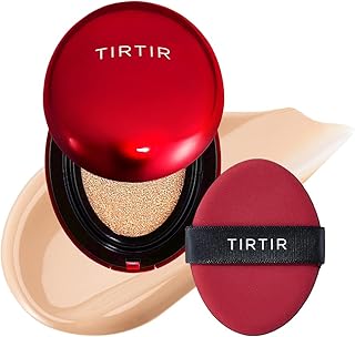 TIRTIR Mask Fit Red Cushion Foundation | Full coverage, Weighless, Skin fit, Satin Glow Finish, Korean cushion foundation (#21N Ivory, 0.63 Fl Oz (Pack of 1))