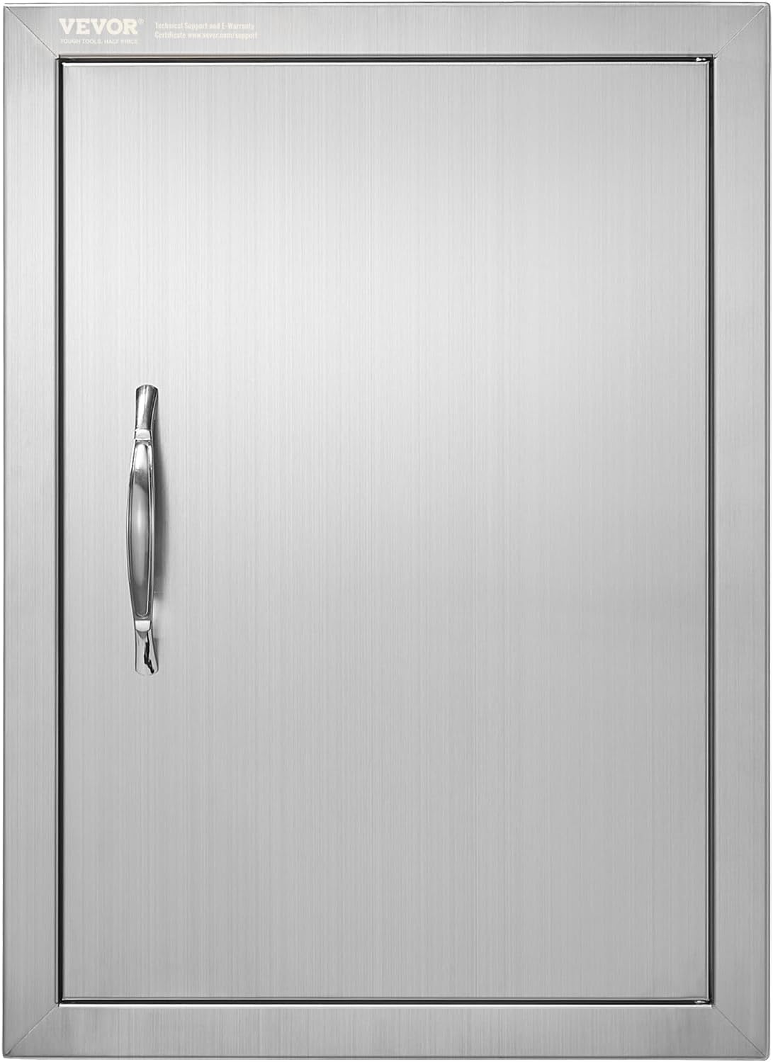 VEVOR Outdoor BBQ Access Door, 16W x 22H Inch, Stainless Steel Flush Mount, Vertical Door with Handle for Grilling Station