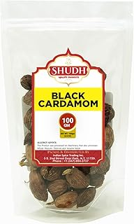 Shudh Black Cardamom Pods Whole 100 GM ~ (Amomum tsao-ko/Cao Guo/Thao Qua) ~ All Natural ~ Non-GMO Spice