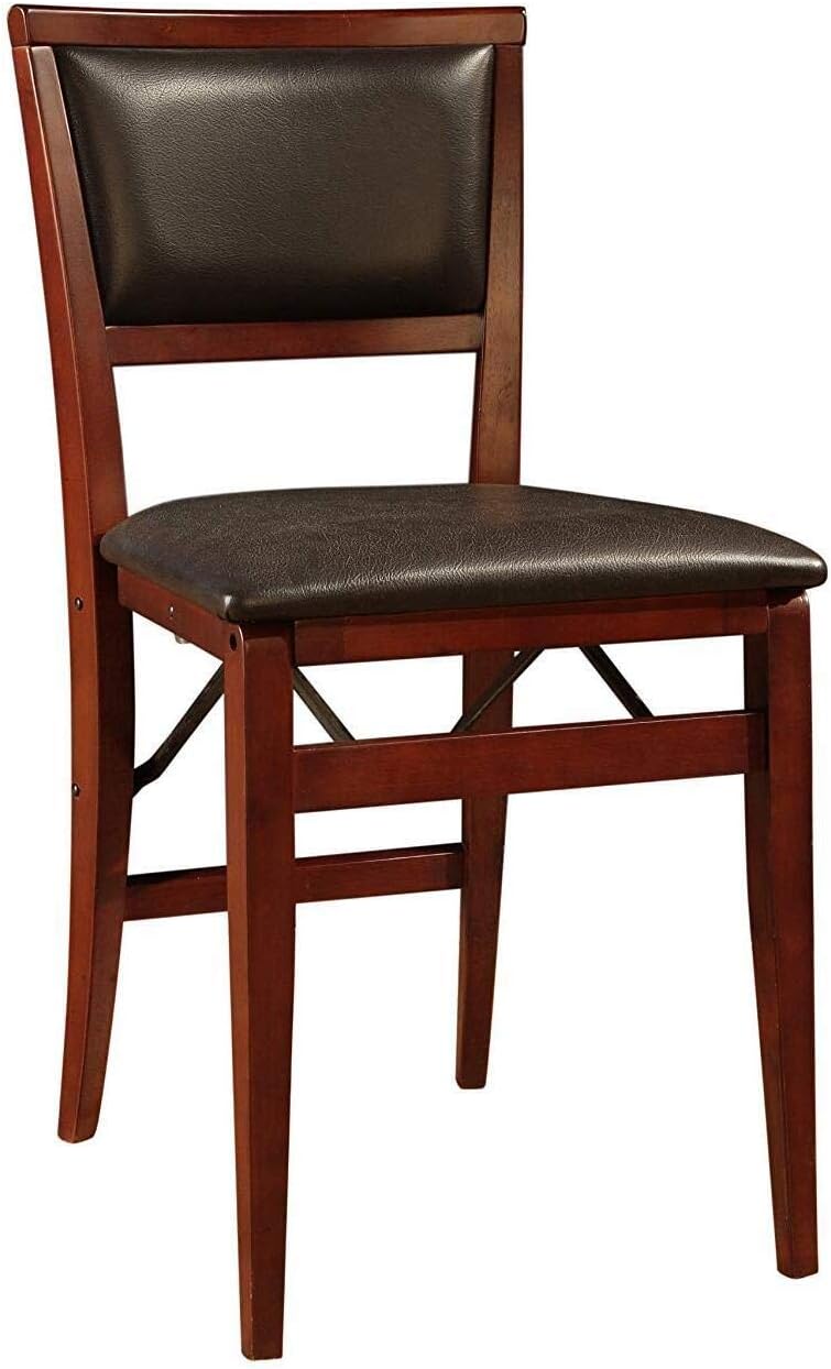 Linon Dining Espresso Chair | engineered wood | folding chair | set of 2 | Keira Pad