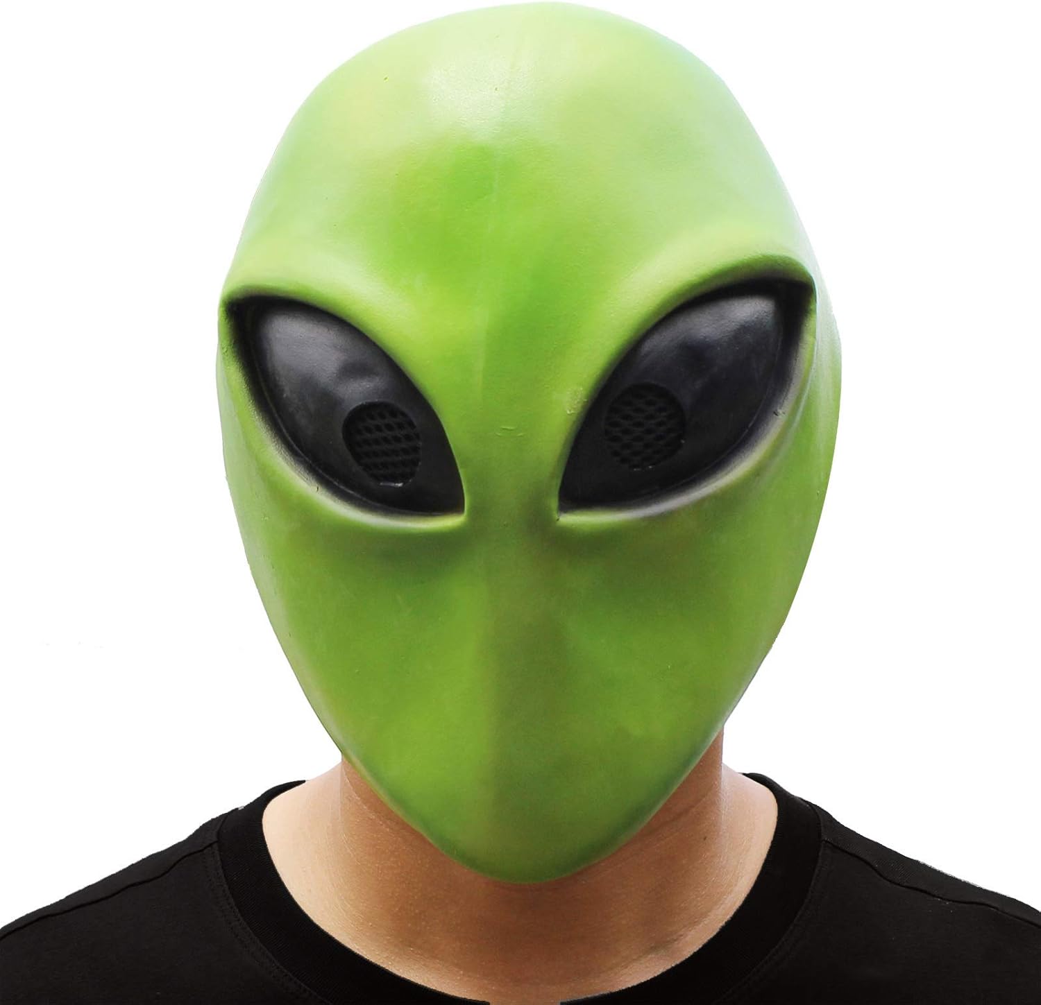 PartyHop Green Alien Head Mask Cool Latex Costume Mask for Party Halloween Dressing Up