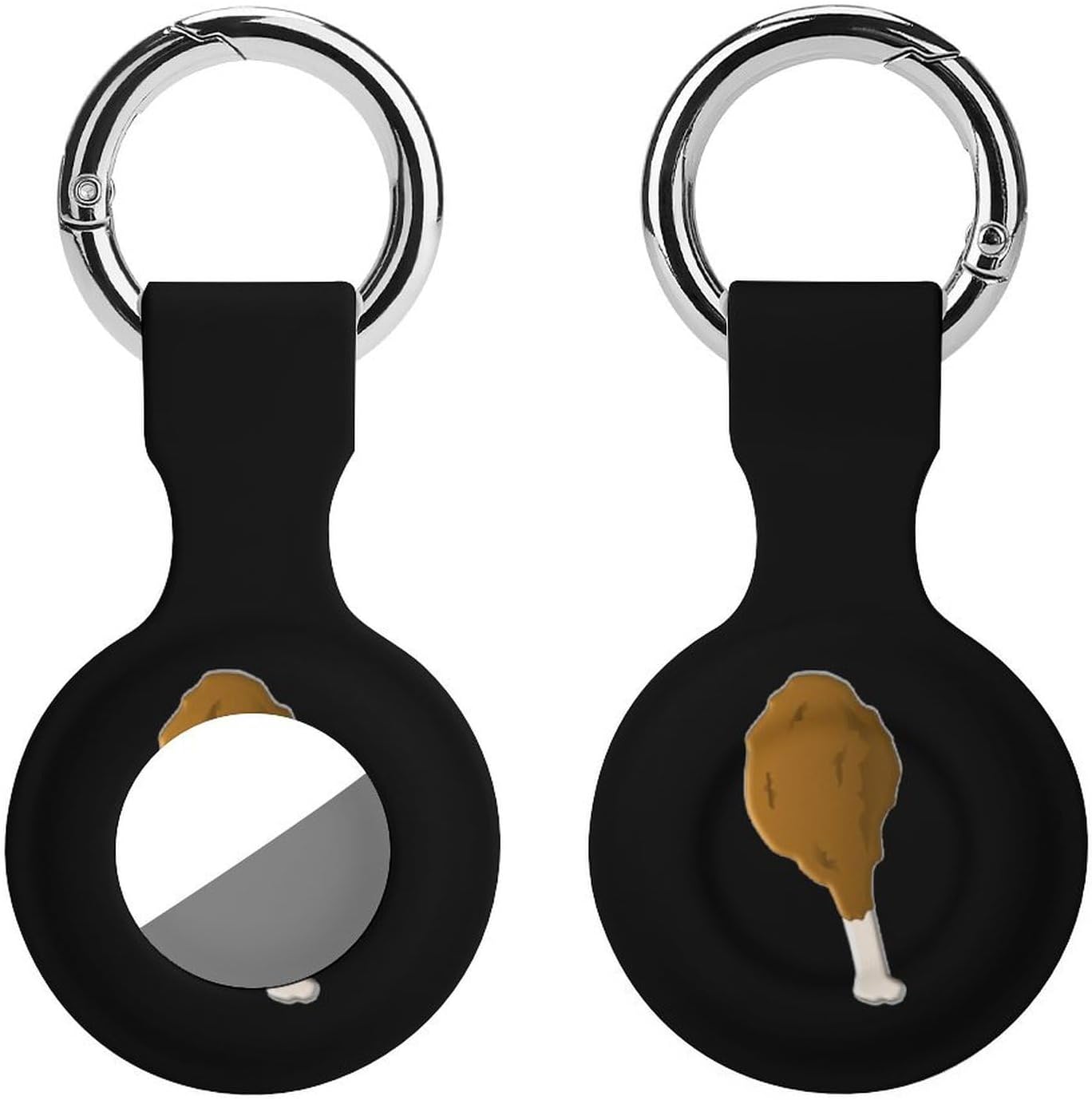Chicken Legs Full Protective Cover Compatible with AirTag Holder Case Keyring Silicone Skin