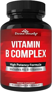 Divine Bounty Super B Complex Vitamins - All B Vitamins Including B12, B1, B2, B3, B5, B6, B7, B9, Folic Acid - Vitamin B Supplement - Support Healthy Energy Metabolism - 90 Vegetarian Capsules