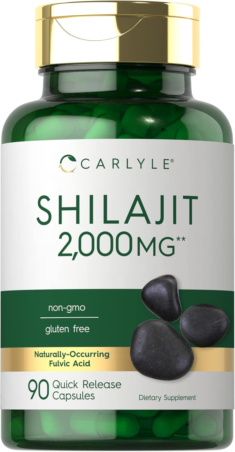 Carlyle Shilajit Capsules | 2000mg | 90 Count | Non-GMO and Gluten Free Supplement