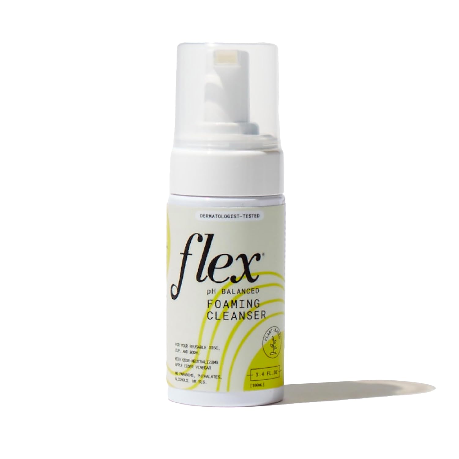 FLEX Foaming Cleanser – Plant-Based and pH-Balanced Feminine Wash for Silicone Period Cups, Discs and Your Body (3.4 oz.)