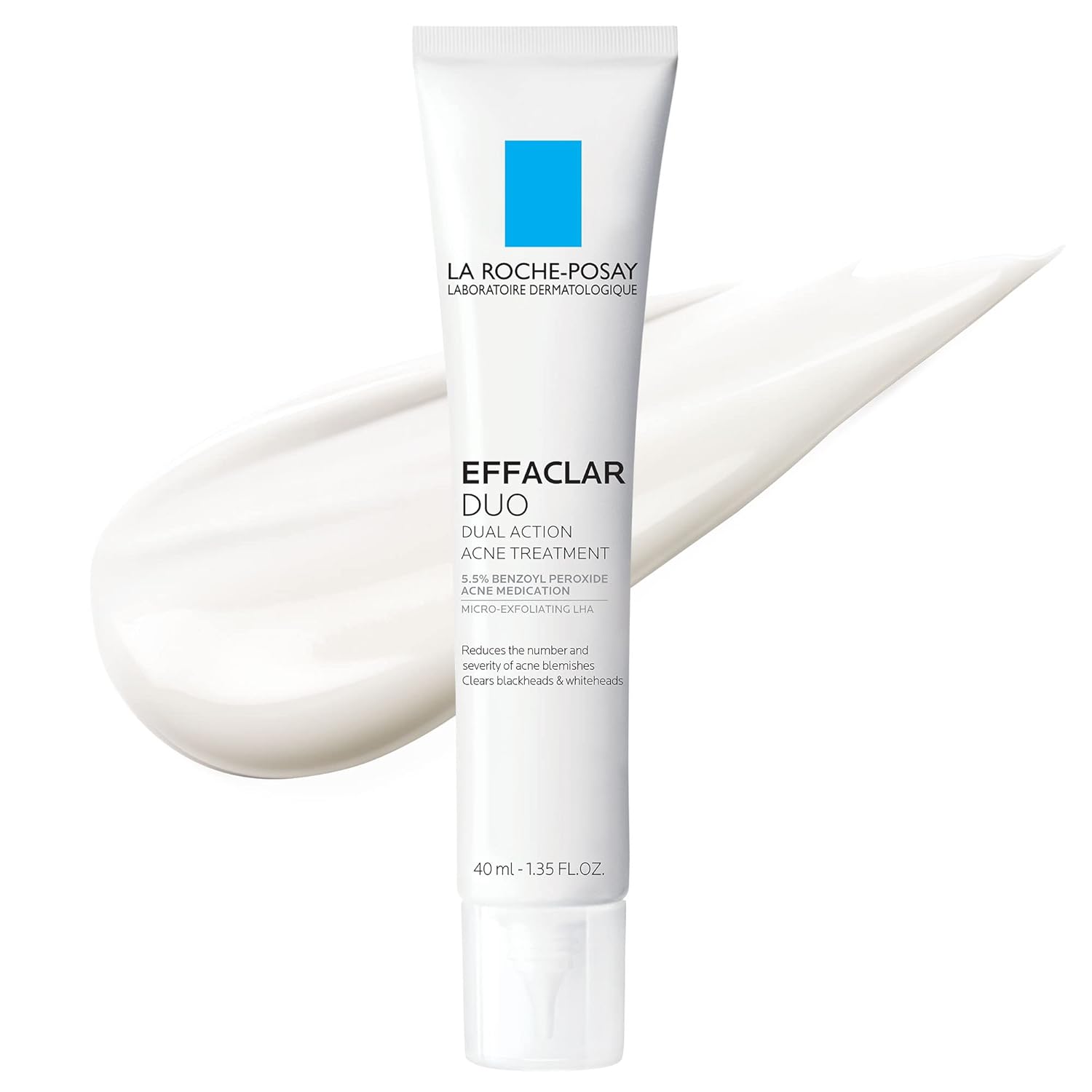 La Roche-Posay Effaclar Duo Dual Action Acne Spot Treatment Cream with Benzoyl Peroxide Acne Treatment for Acne and Blackheads, Lightweight Sheerness, Safe For Sensitive Skin