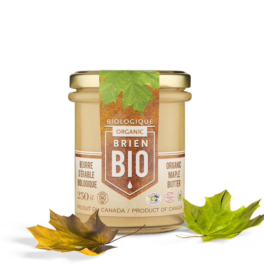 Brien Butter | Soft Spreadable Maple Cream | Vegan, Paleo Maple Butter Contains No Milk | Made With Grade A Pure Maple Syrup (8.8 Oz, Maple Butter Organic)