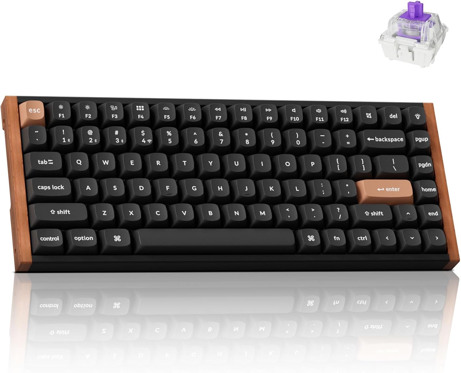 Keychron K2 HE Rapid Trigger Wireless Magnetic Custom Keyboard | QMK Launcher 2.4 GHz & Bluetooth, Hall Effect Gateron Double-Rail Magnetic Switch for Mac Windows Linux (Aluminum + Wood)
