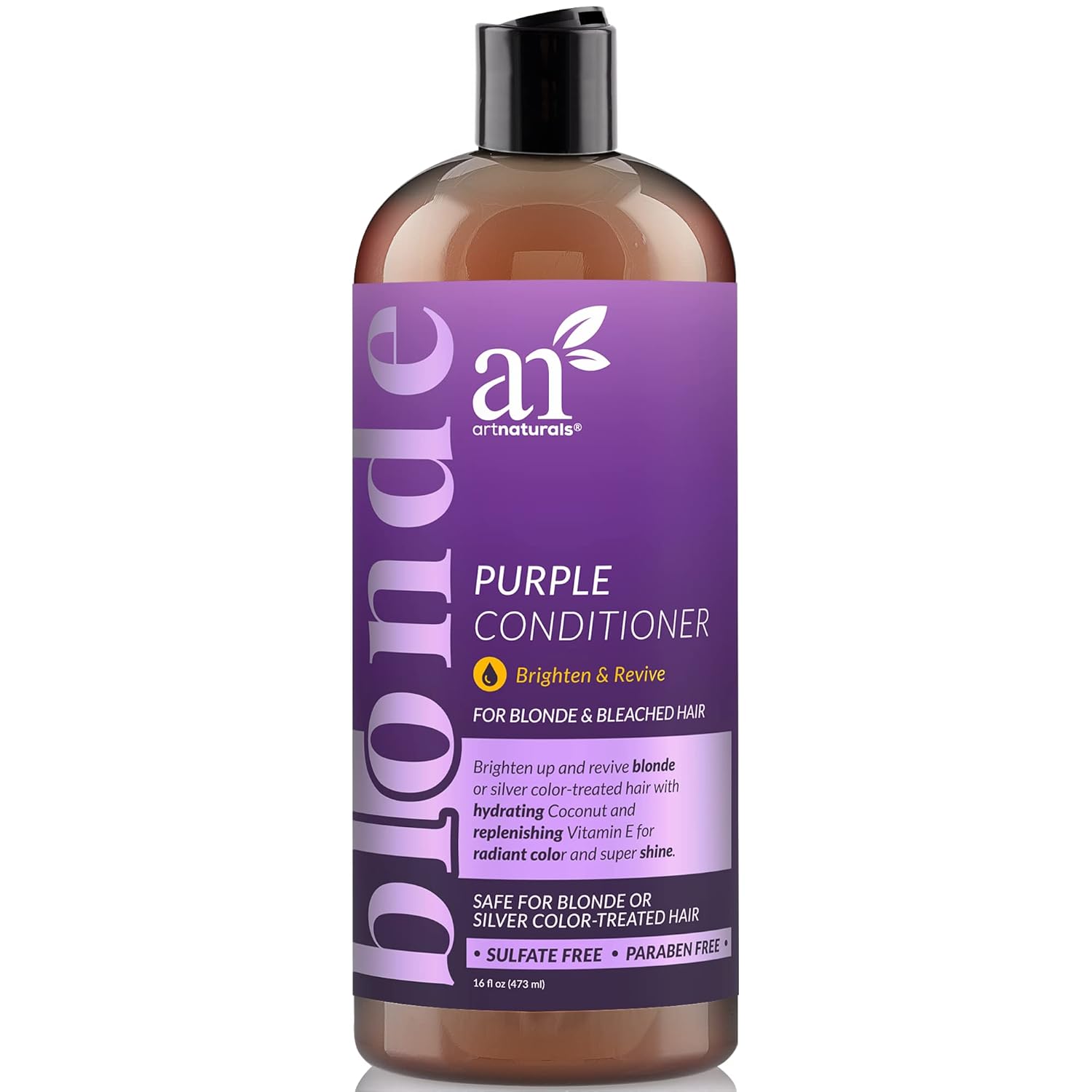 Artnaturals Purple Conditioner – (16 Fl Oz / 473ml) – Protects, Balances and Tones – Bleached, Color Treated, Silver, Brassy and Blonde Hair - Sulfate Free