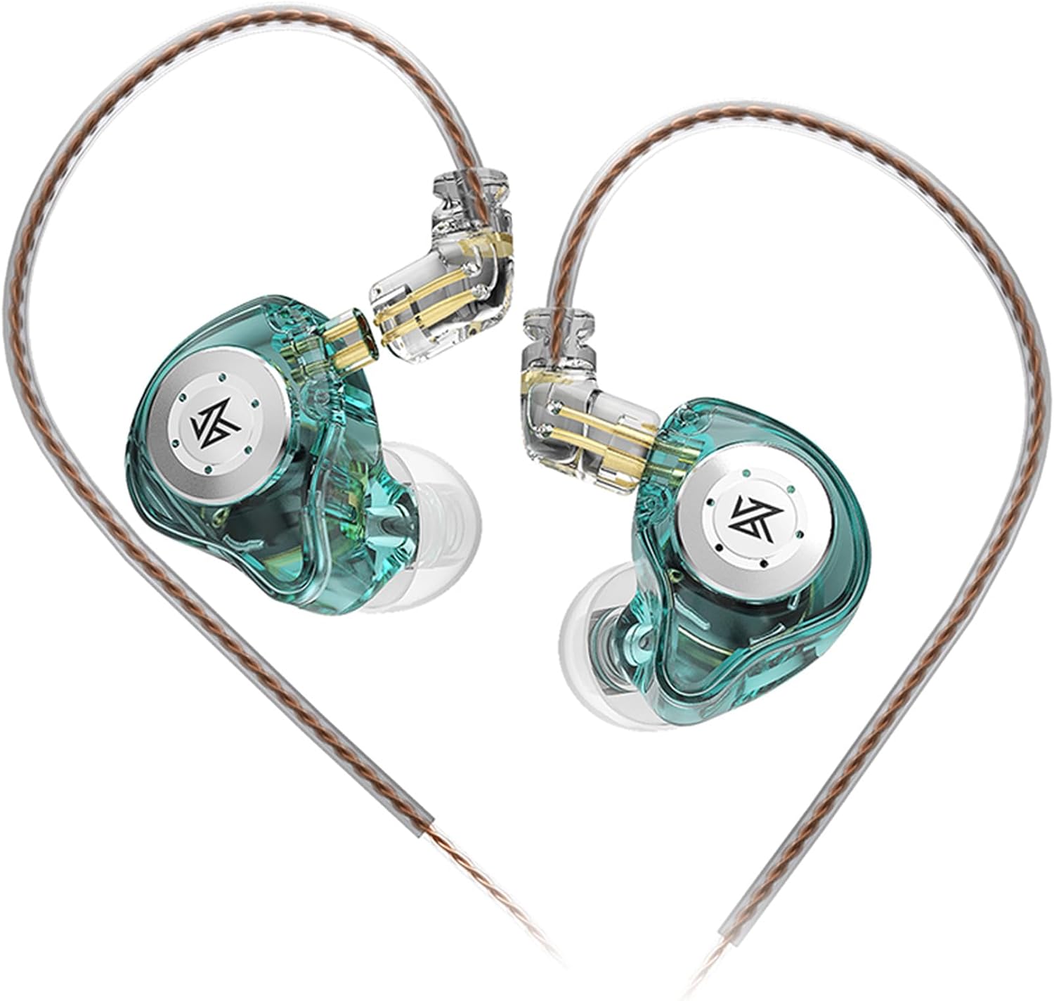 KZ EDX PRO in Ear Monitor, IEM Earphones Headphone with 1DD, HiFi Deep Bass IEM for Gaming, Wired Gaming Earbuds with 10mm Dynamic Driver Detachable Cable for Video Music Church (Cyan, Without mic)