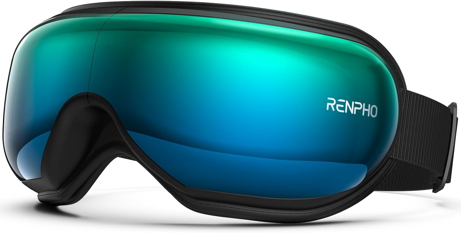 RENPHO Eye Massager with Voice, Heat, Birthday Gifts for Women Men Her, Eyeris 1V Heated Sleep Mask via Voice Control, FSA HSA Eligible Eye Care, Headache Massager for Migraines with Bluetooth Music