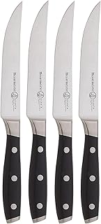Messermeister Avanta 5” Fine Edge Steak Knife Set - German X50 Stainless Steel - Rust Resistant & Easy to Maintain - Includes 4 Steak Knives