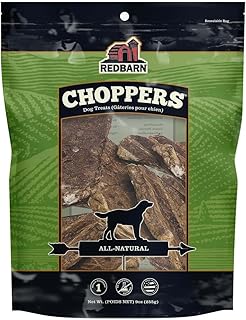 Redbarn Choppers Beef Lung Dog Chews, Natural, Made in USA, High-Protein Low-Fat, Grain-Free, Single Ingredient for All Dog Sizes(Pack of 8)