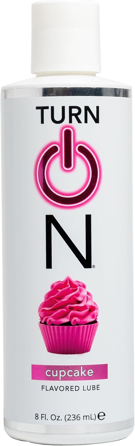 Turn On Cupcake Flavored Water-Based Personal Lubricant | Condom Safe, Sugar-Free Premium Lube for Men, Women, and Couples, 8 fl oz