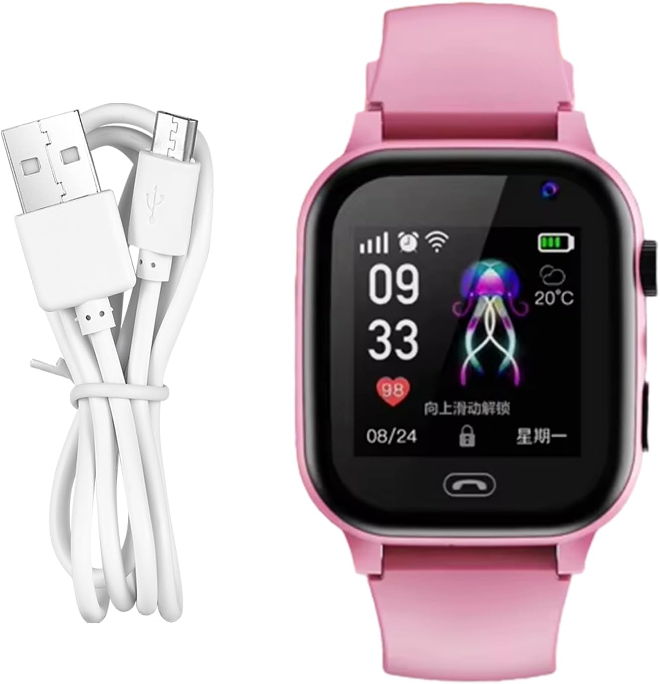 4G GPS Smart Watch Kids - Waterproof Touch Screen Mobile Watch with SOS Call Camera Flashlight | Rechargeable Phone Hand Wrist Gadget for Children with S.I.M Card Slot and Voice Recorder