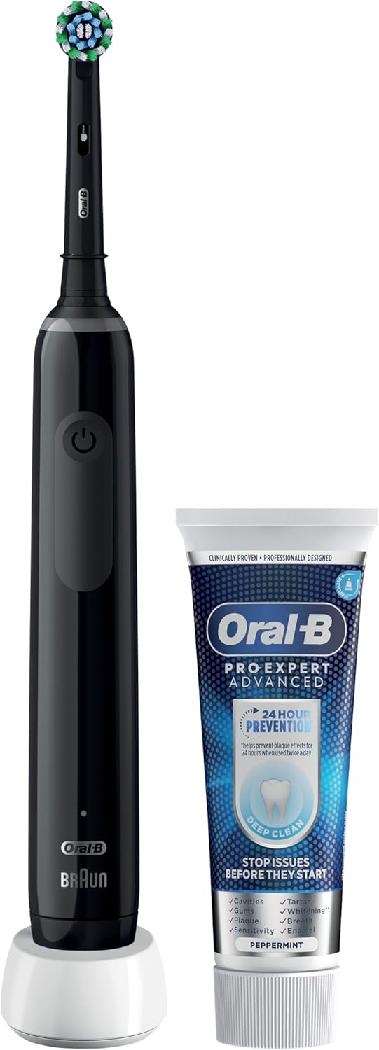 Oral-B Old Pro 3 Black Electric Toothbrush + Oral-B Pro-Expert Advance Deep Clean Toothpaste