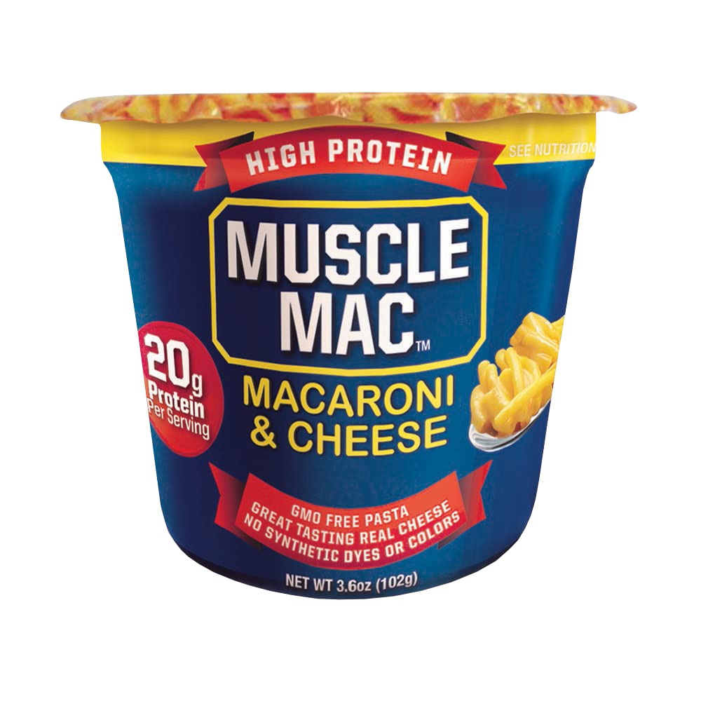 Muscle Mac High Protein Macaroni & Cheese, 20g Protein per Serving, No Synthetic Dyes or Colors, Non-GMO, 6.75 Ounce (Pack of 10)