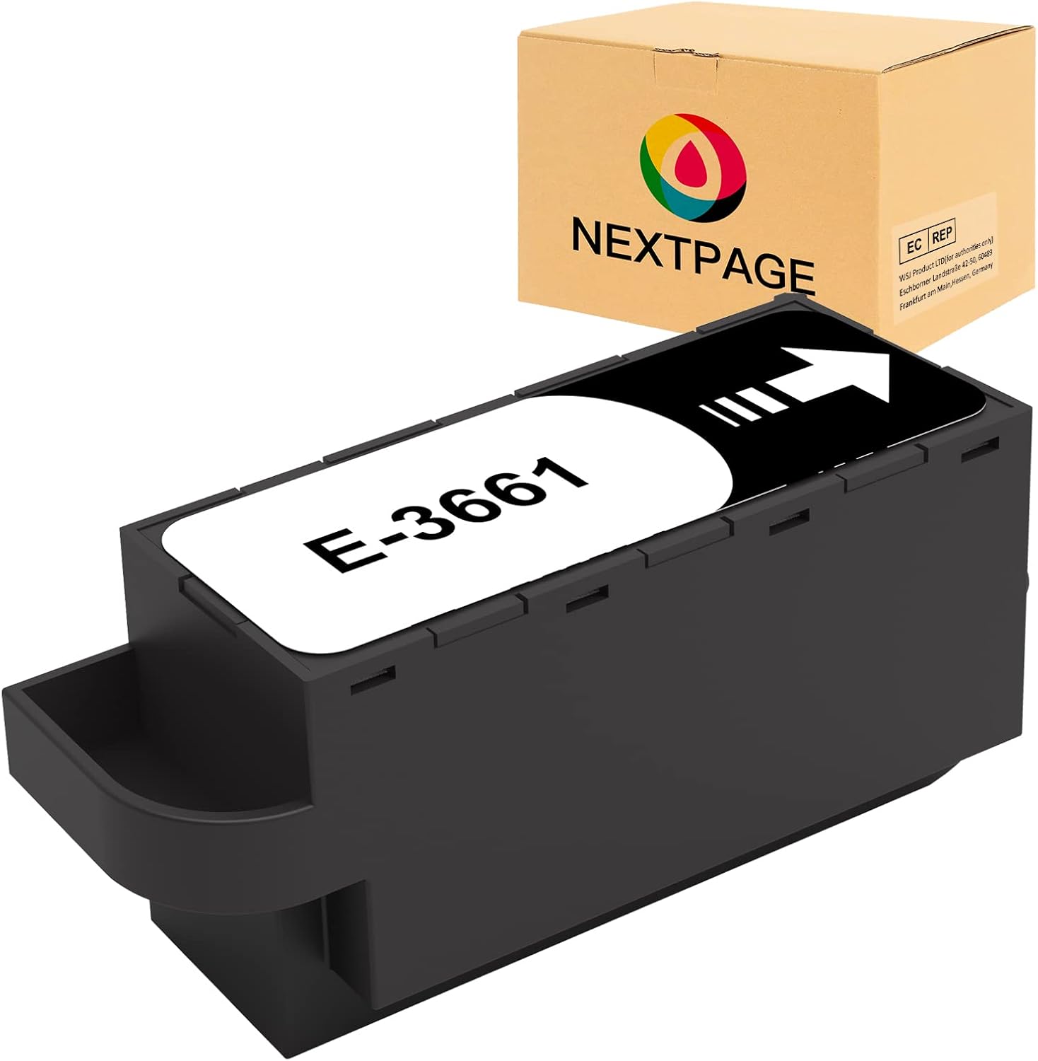 NEXTPAGE E-3661 Ink Maintenance Box for Epson T3661 or C13T366100, Suitable for XP-8500 XP-8505 XP-8600 XP-8605 XP-15000 XP-6000, XP-6001 XP-6005 XP-6100 XP-6105 XP-970 Printer (1 Pack，With Chip)