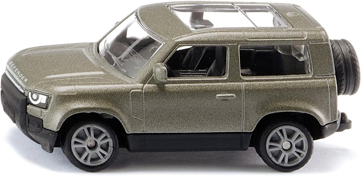 siku 1549, Land Rover Defender 90 P400 AWD, Toy Car, Metal,Plastic, Green, Metallic Paint, Rubberised Tyres, Trailer Coupling