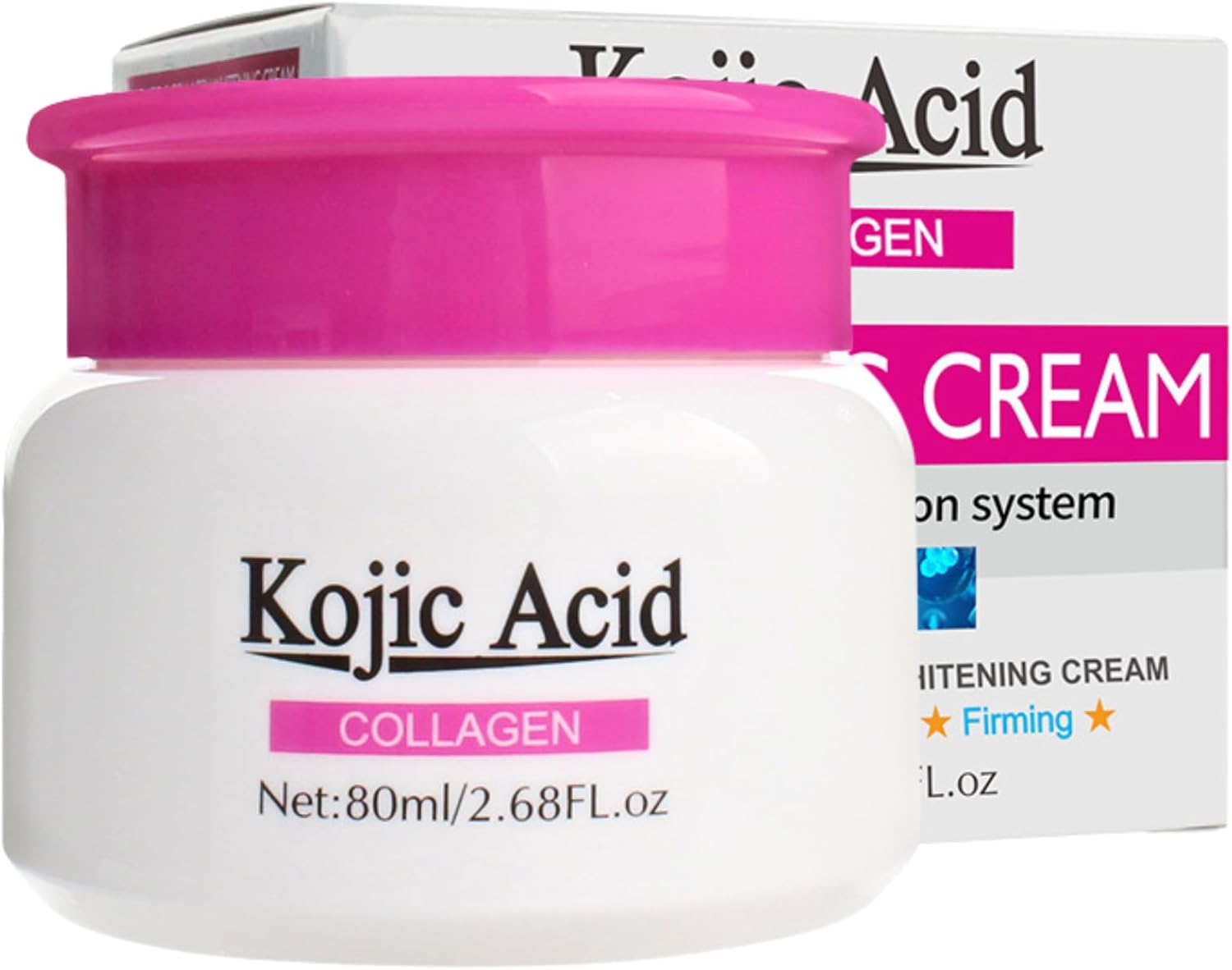 80ml Kojic Acid Face Cream for Dark Spots, Kojic Acid Cream for Hyperpigmentation, Kojic Acid & Collagen Cream, Kojic Acid Cream for Anti-Wrinkle, Fine Lines, Dry Skin, Face, Body, Hands, Armpits