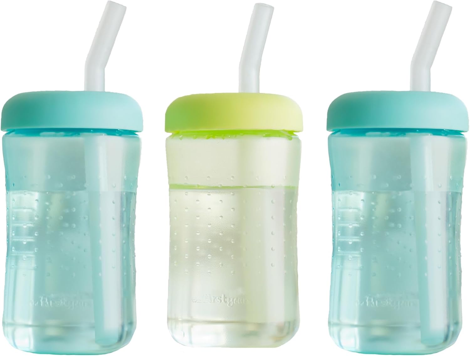 The First Years Squeeze & Sip Straw Cups - 7 Oz - 3 Count | Toddler Straw Cups, 7 Oz Cups, 3 Count, Ages 6 Months And Up, Top-Rack Dishwasher Safe, Made Without BPA