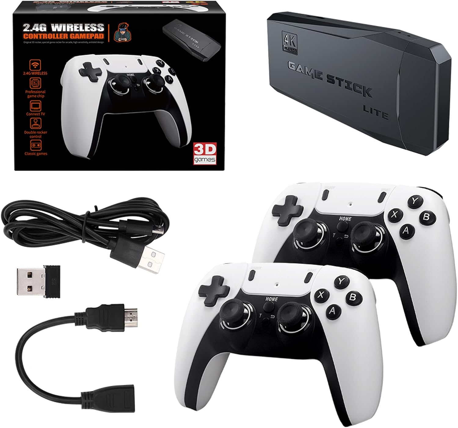 Wireless Retro Game Console, Nostalgia Stick Game, 20,000+ Games & 9 Emulators Built in, Plug and Play Video Games for Tv with Dual 2.4g Wireless Controllers (M8 PRO-128G)