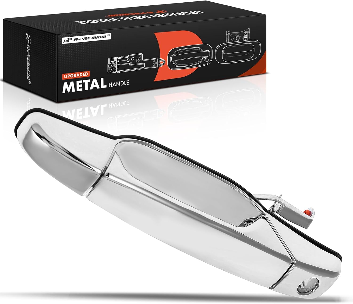 A-Premium Front Left Driver Side Chrome Exterior Door Handle - Upgraded Metal - Compatible with Chevy, GMC, Cadillac - 2007-2013 Silverado Suburban Avalanche Tahoe Sierra Yukon Escalade - 22738721