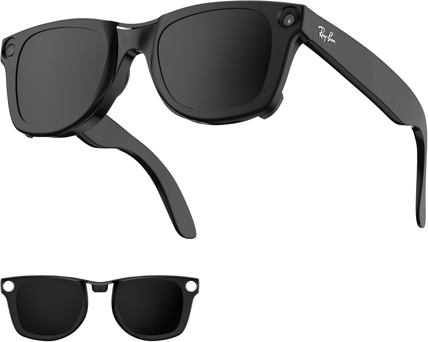 Polarized Clip for Ray-Ban Meta Wayfarer (RW4006 & RW4012 Regular 50-22), Discoloration Clips Compatible with Ray-Ban Meta Wayfarer Gen 2 Protect Your Eyes, Cool and Fashion (Black, Regular)