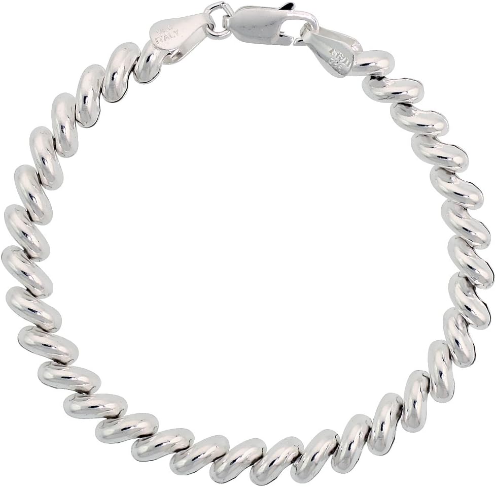 Smallest Sterling Silver 6mm San Marco Necklaces and Bracelets for Women Italy 1/4 inch wide 7-18 inch sizes