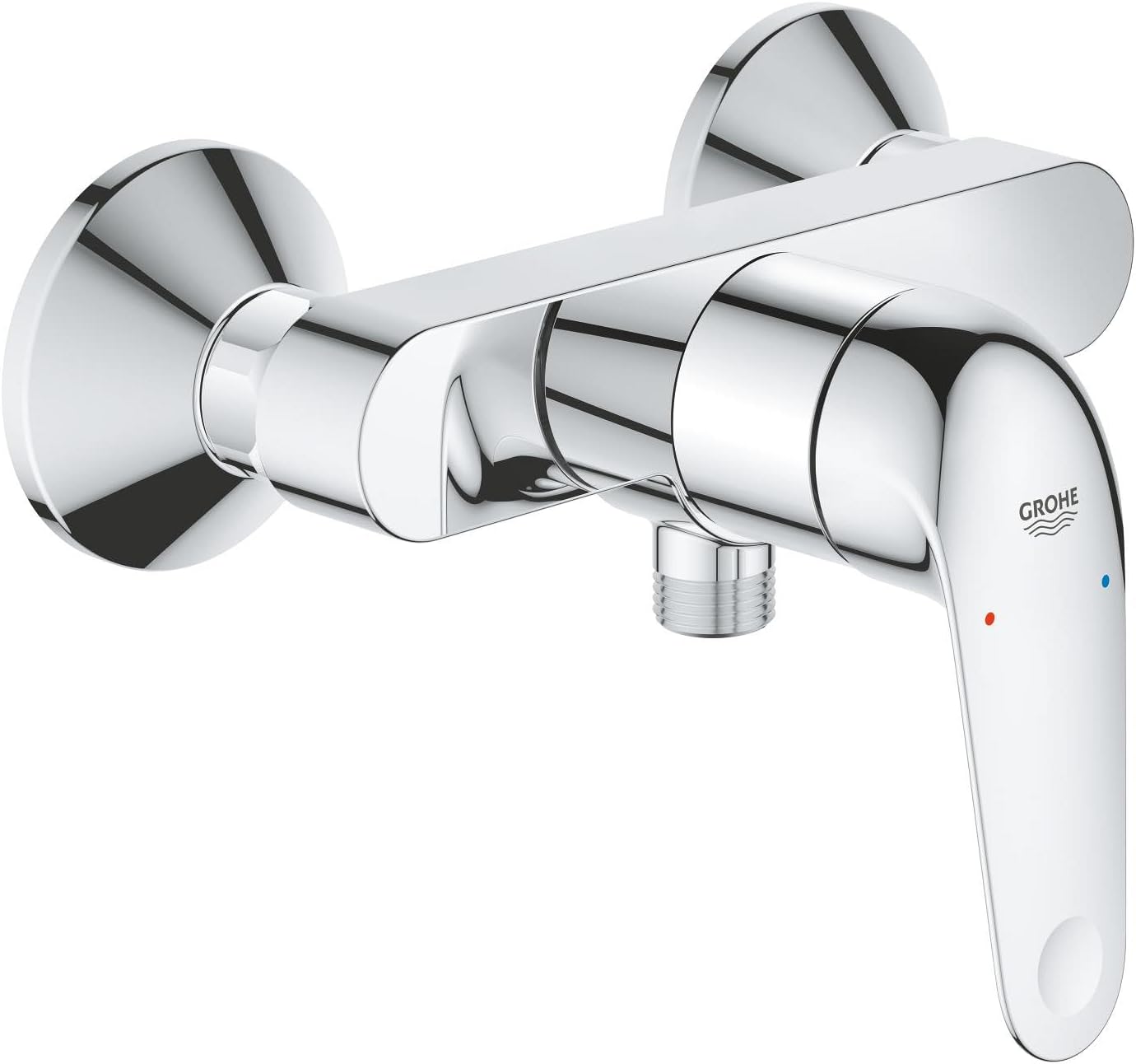 GROHE Swift QuickFix – Exposed Single-Lever Shower Mixer (Wall-Mounted, Metal Lever, 35 mm Ceramic Cartridge, Easy to Fit with GROHE QuickSpanner), Chrome, 24333001