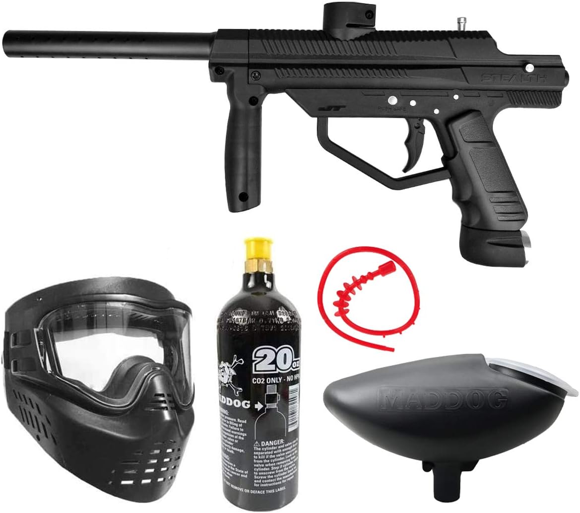 Maddog JT Stealth Semi-Automatic .68 Caliber Bronze Paintball Gun Starter Package