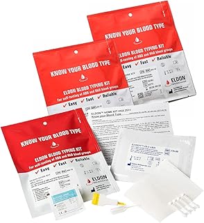 Eldoncard Blood Typing Kit, 3 Test Pack, Know Your Blood Type, Accurate Instant Home Testing, Determine A, O, B, Rhs-D Negative & Positive Groups