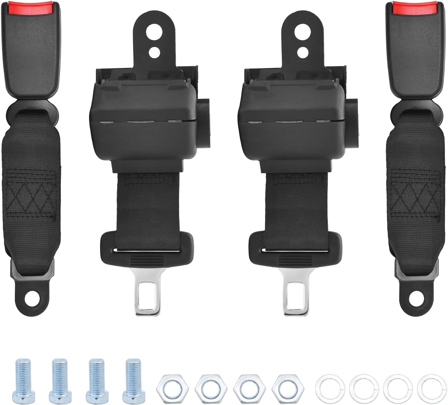 Wai Danie 2 Pcs 106cm 42" Universal Golf Cart Seat Belts Lap Retractable Belts Max Length Compatible with EZGO TXT Yamaha Club Car DS Golf Cart Go Kart ATV UTV Bus