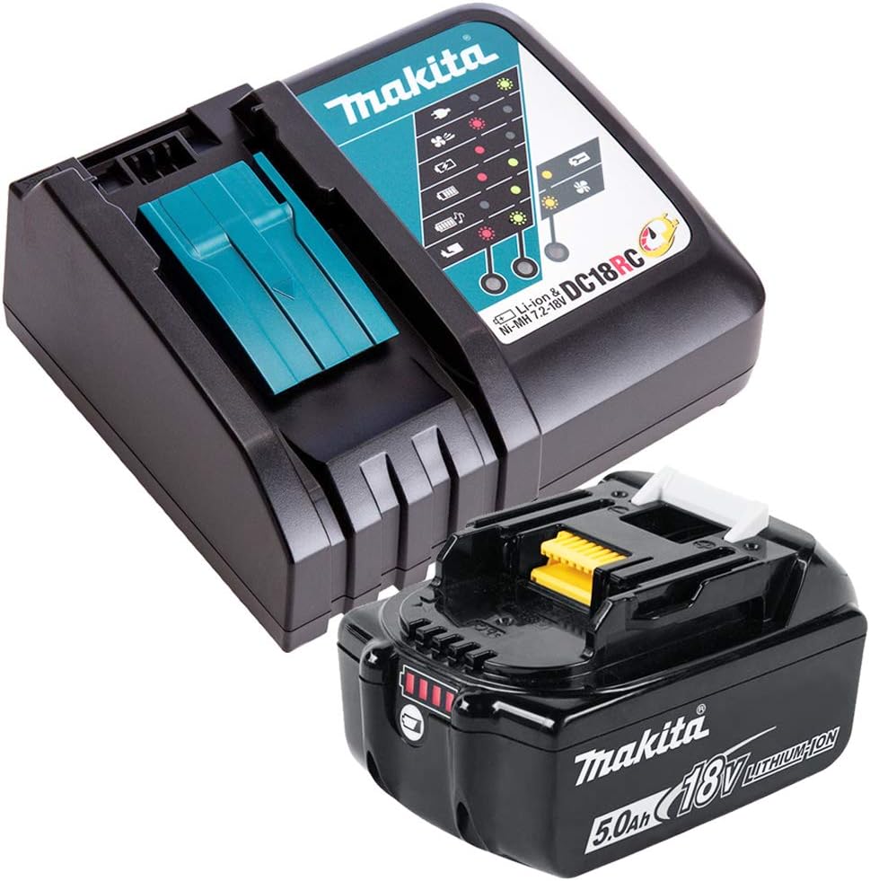 Makita DC 18 RC battery quick charger + Makita BL 1850 - 18 V 5.0 Ah Li-Ion battery