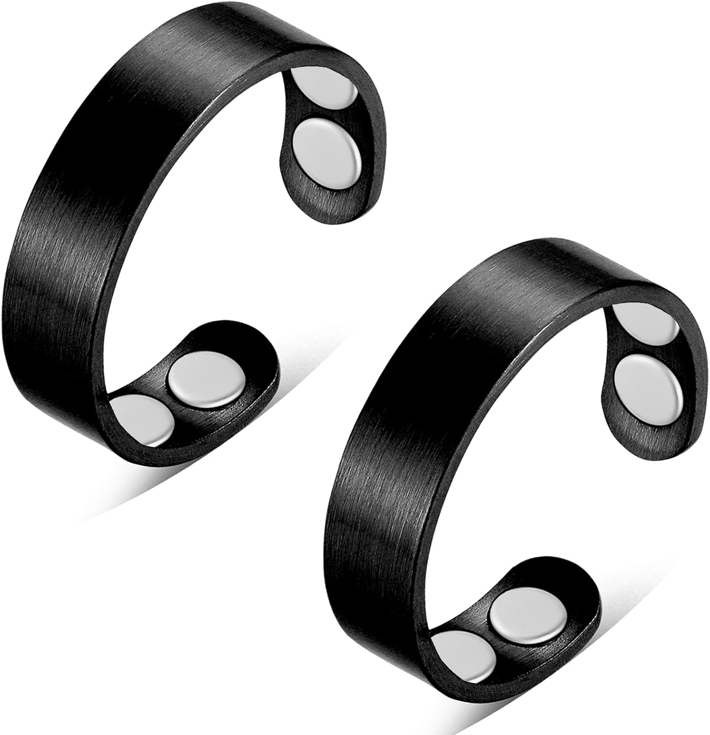 Vicmag 2PCS Copper Magnetic Rings for Women & Men with Strong Ultra Strength Magnets 99.99% Solid Pure Copper Adjustable with Gift Box